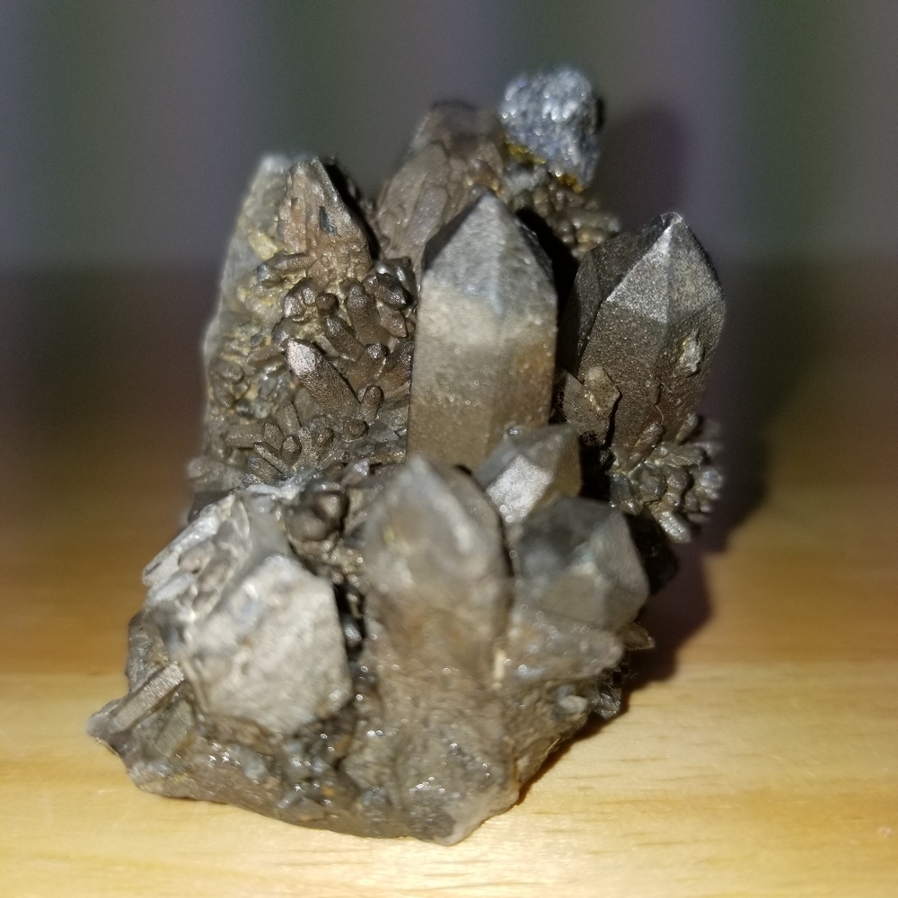 ✅Vintage Rare Collectible Real Black Crystal & Fools Gold Handmade #1131, B25 - Picture 9 of 13